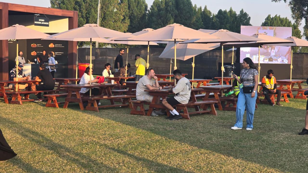 Outdoor seating arrangement for an event in the UAE